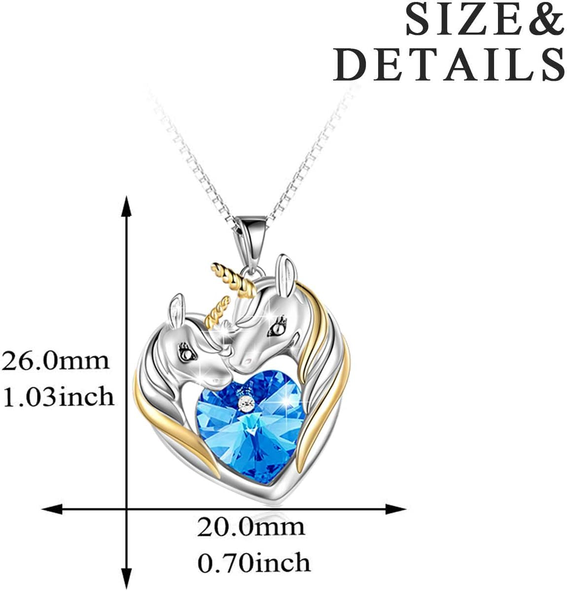 Sterling Silver Animal Crystal Necklaces – Wolf, Dragon, Narwhal, Unicorn &amp; Fox Jewelry Gift for Women