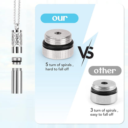 2PCS Essential Oil Diffuser Necklaces for Women – Stainless Steel Aromatherapy Pendant Lockets with 20 Felt Pads | Mother&