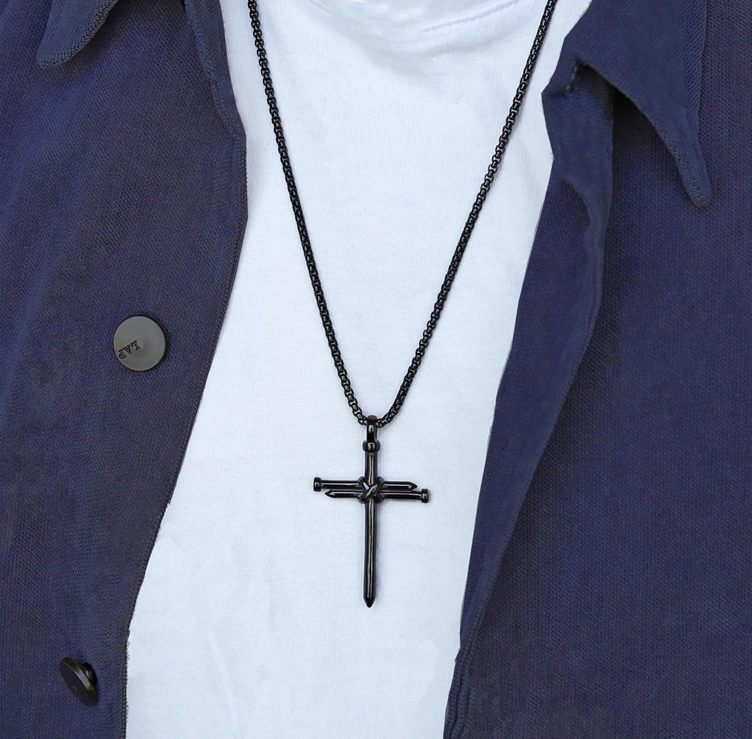 Men’s Nail Cross Necklace – Stainless Steel Christian Pendant Jewelry Gift
