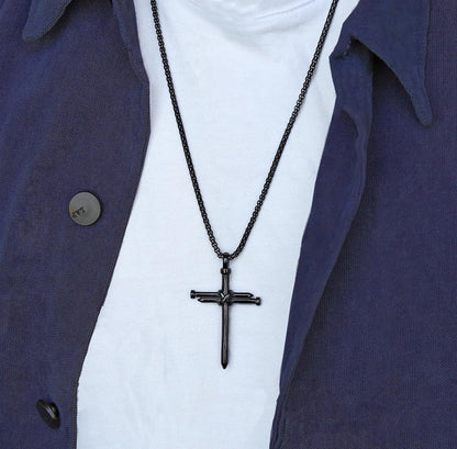 Men’s Nail Cross Necklace – Stainless Steel Christian Pendant Jewelry Gift