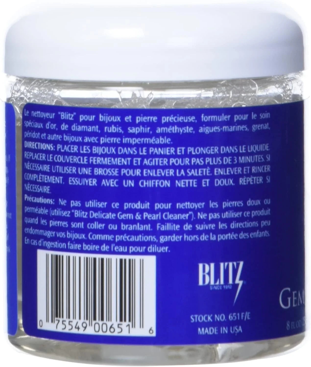 Gem &amp; Jewelry Cleaner with Basket &amp; Brush -  8 Fluid Ounces