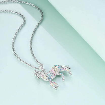 Sterling Silver Horse Necklace – Elegant Animal Jewelry Gift for Women