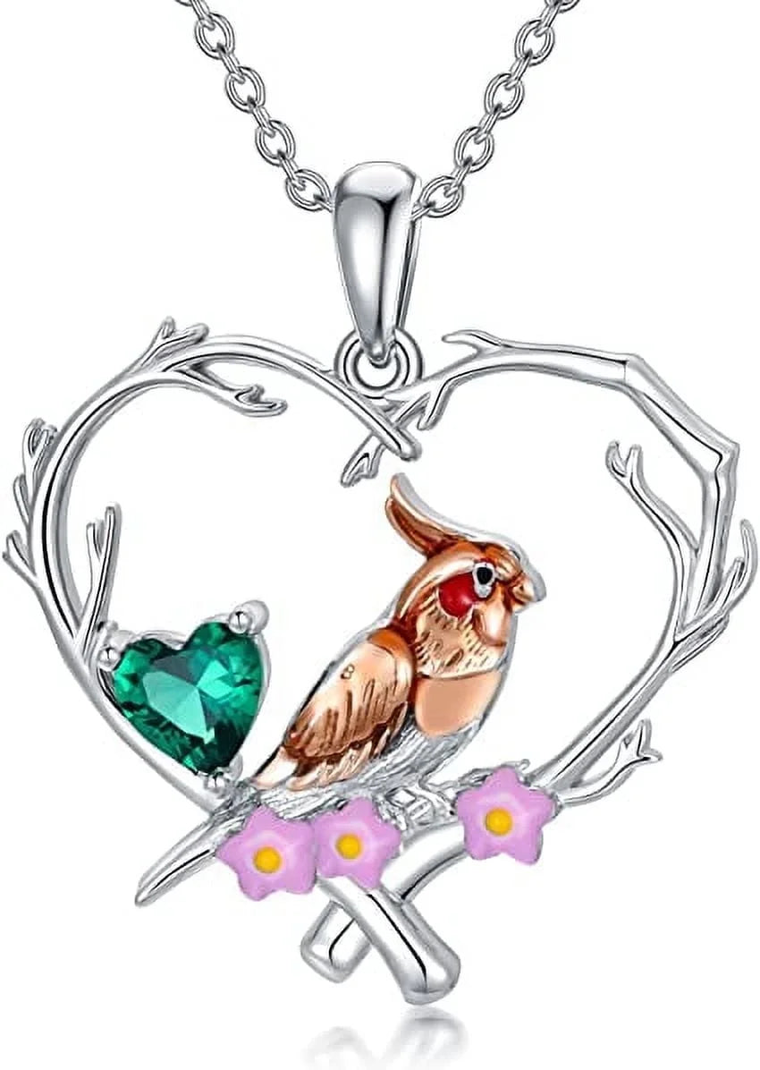 Christmas Robin Bird Pendant Necklace – 925 Sterling Silver Cute Bird Jewelry Gift for Women, Friends &amp; Moms