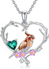 Christmas Robin Bird Pendant Necklace – 925 Sterling Silver Cute Bird Jewelry Gift for Women, Friends & Moms