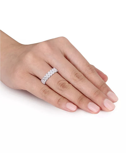 Moissanite Marquise Eternity Band (4-1/5 Ct. T.W.) in Sterling Silver