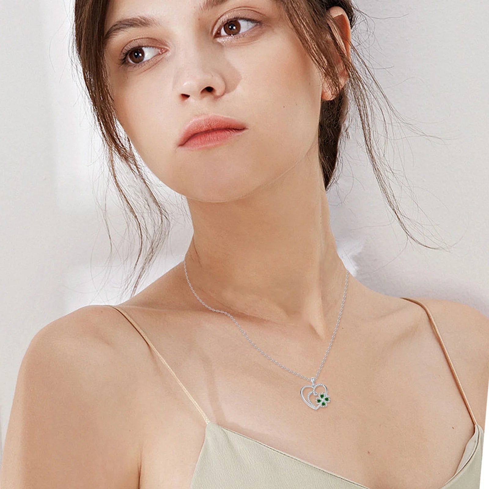 925 Sterling Silver Heart Necklace for Women – 4 Leaf Clover Pendant Jewelry Gift for Mom, Daughter, or Wife – Mother’s Day, Birthday, or Anniversary