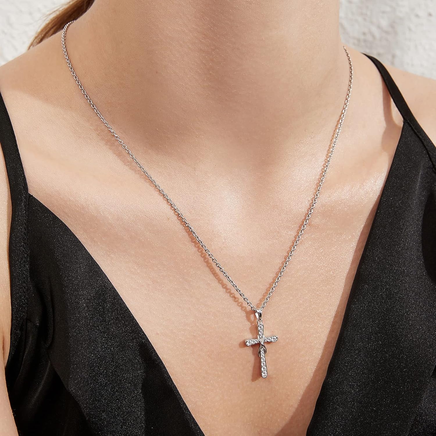 Infinity Cross Necklace for Women &amp; Men – Sterling Silver Tone Religious Pendant – Christian Faith Jewelry Gift