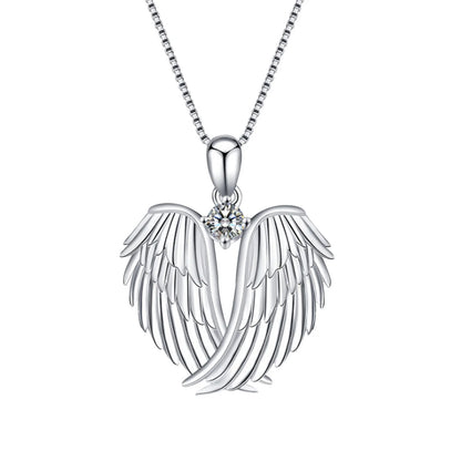 Clearance! Angel Wings Necklace for Women – 925 Silver Guardian Pendant with Birthstone – Meaningful Jewelry Gift