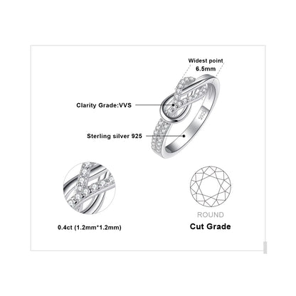 New Arrival Infinity Love Knot Gemstone Ring – 925 Sterling Silver Statement Jewelry for Women