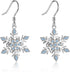 ❄️ Sterling Silver Snowflake Dangle Drop Earrings for Women  Elegant Christmas Jewelry Gifts – Perfect Holiday Accessory