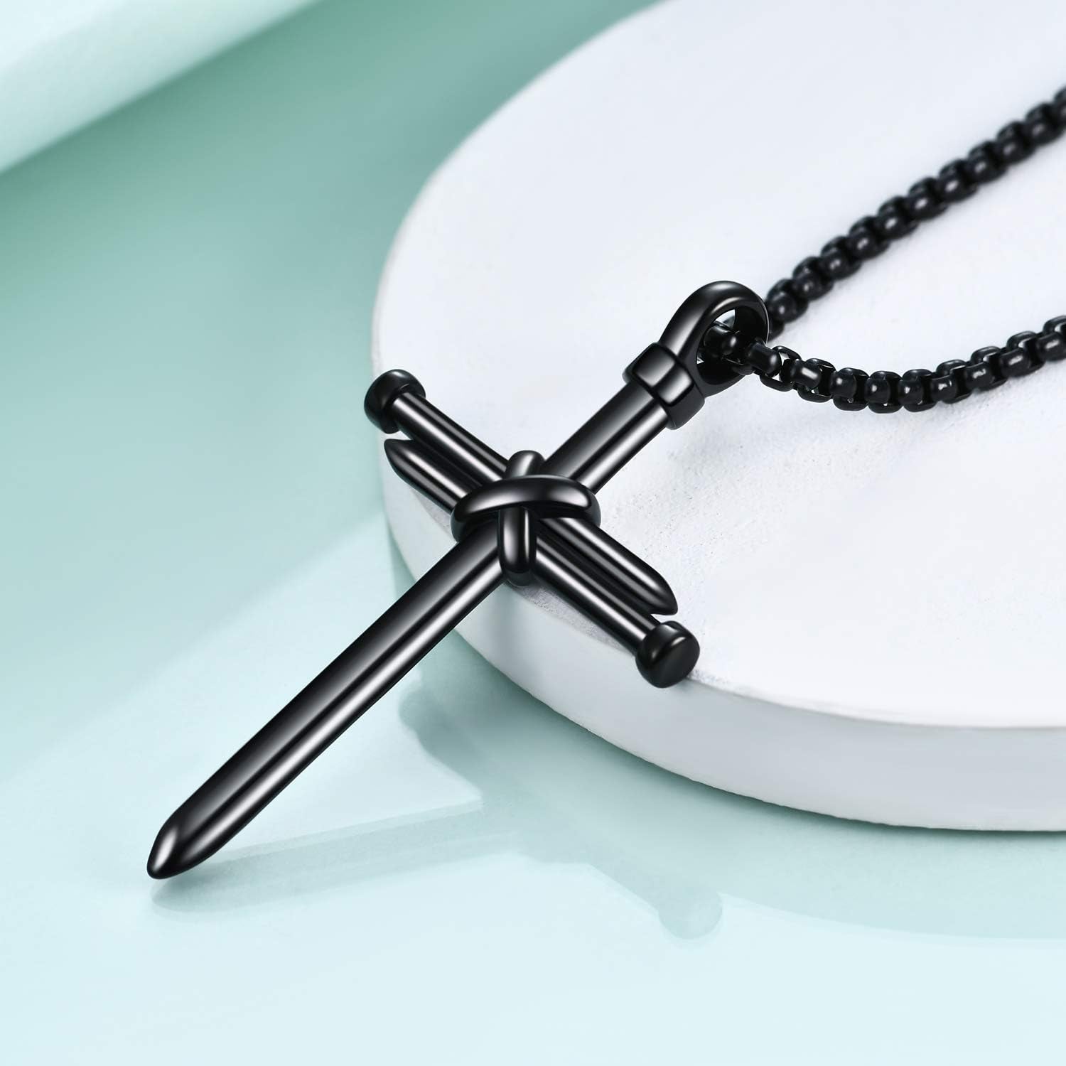 Men’s Nail Cross Necklace – Stainless Steel Christian Pendant Jewelry Gift