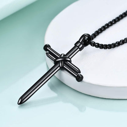 Men’s Nail Cross Necklace – Stainless Steel Christian Pendant Jewelry Gift