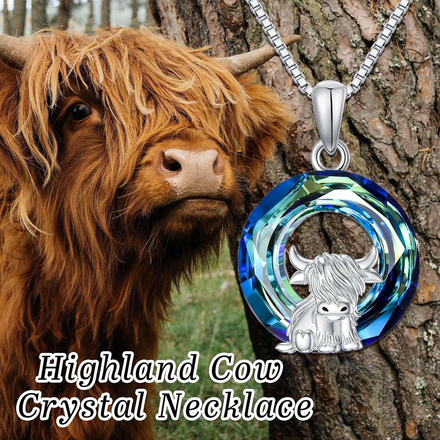 Highland Cow Necklace &amp; Ankle Jewelry – 925 Sterling Silver Highland Cow Pendant