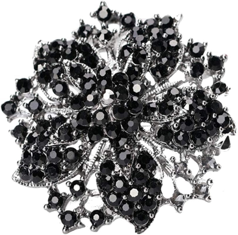 Seven Wolves All-Match Bridal Bouquet Brooch – Large Crystal Rhinestone Wedding Pin for Women