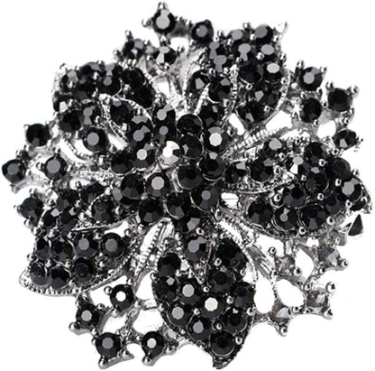 Seven Wolves All-Match Bridal Bouquet Brooch – Large Crystal Rhinestone Wedding Pin for Women