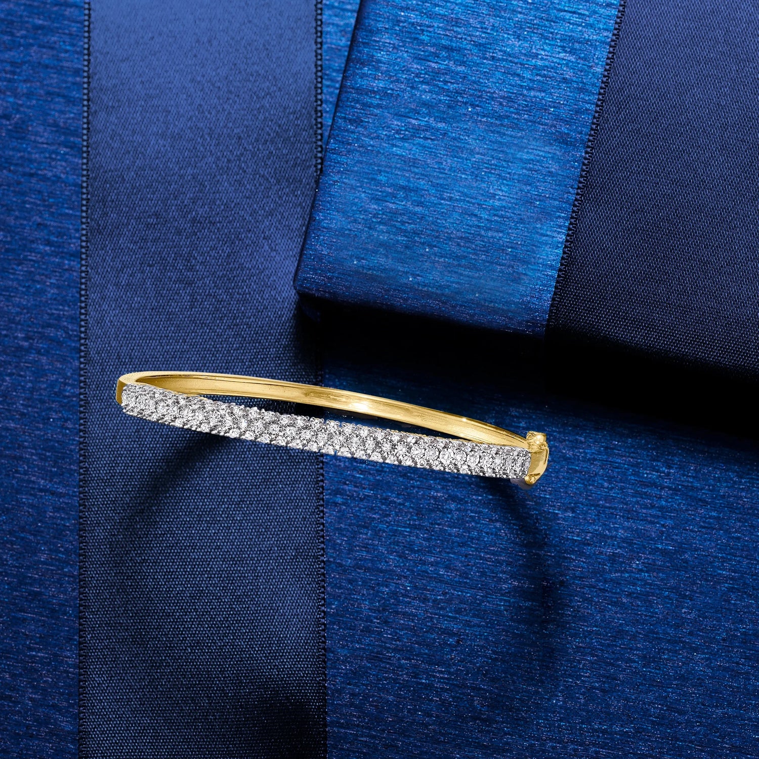 0.75 Ct. T.W. Diamond Bangle Bracelet – 18K Gold over Sterling for Women