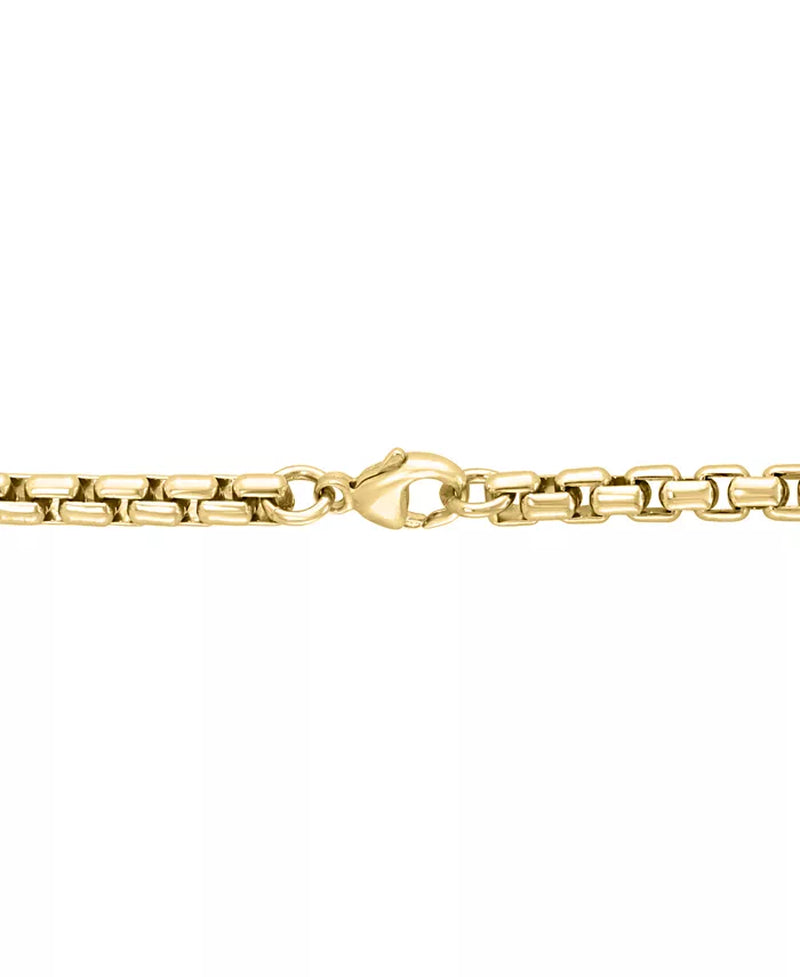 EFFY® Men’s Black Spinel Lion Head Pendant Necklace – 14K Gold-Plated Sterling Silver, 22” Chain