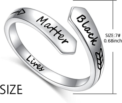 Inspirational Adjustable Ring for Women – 925 Sterling Silver Spiral Wrap &quot;I Am Enough / Keep Going&quot; Engraved Encouragement Jewelry