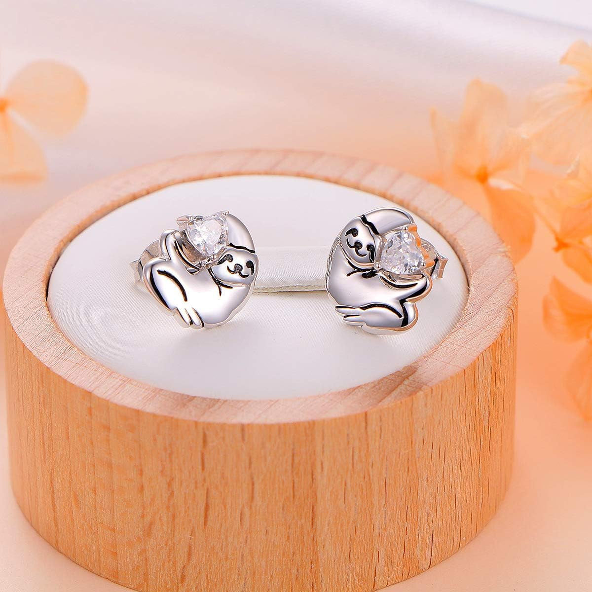 925 Sterling Silver Cute Sloth Jewelry Set – Heart Earrings, Bracelet, Ring &amp; Pendant Necklace Gift for Women &amp; Teens