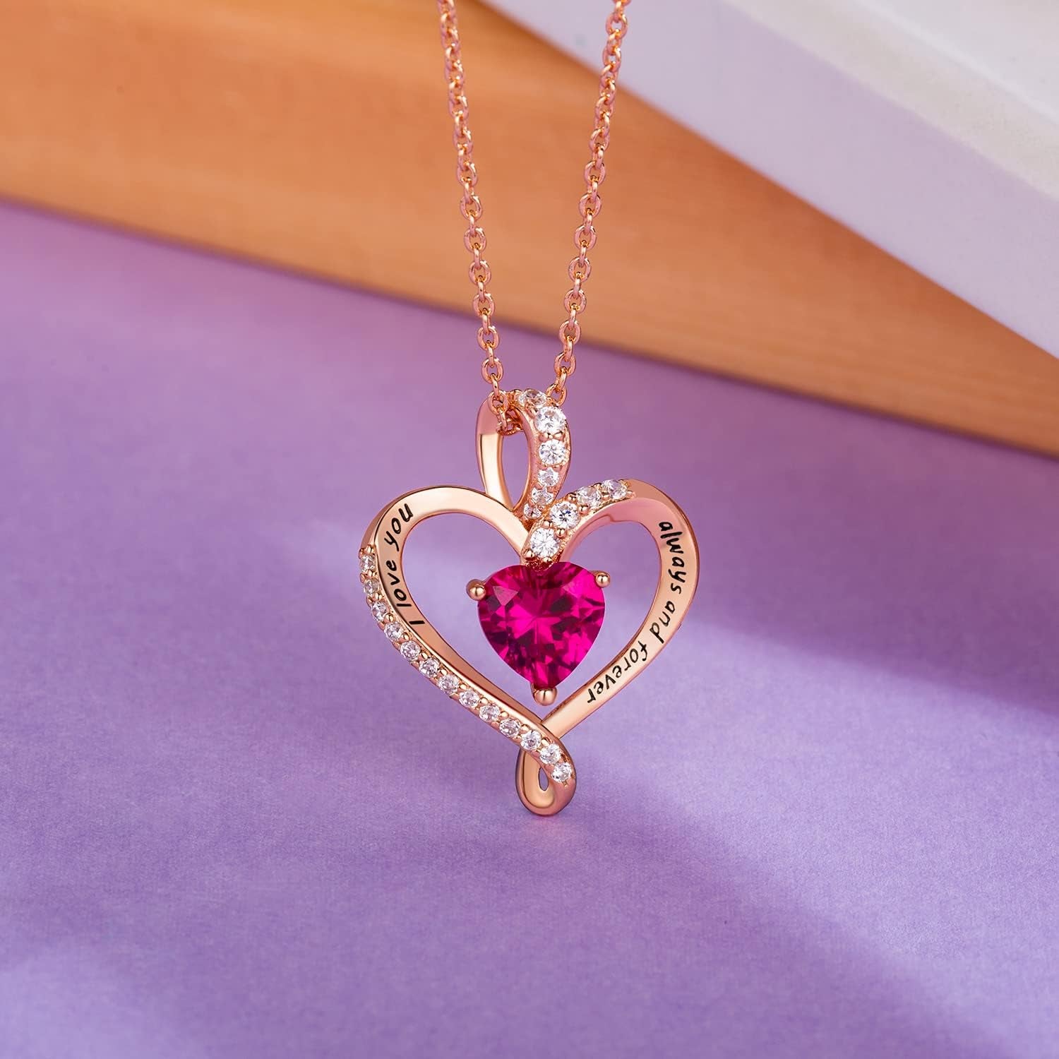 A timeless heart necklace with personalized birthstone sparkle—crafted for love and lasting memories.