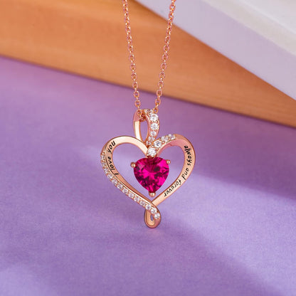 A timeless heart necklace with personalized birthstone sparkle—crafted for love and lasting memories.
