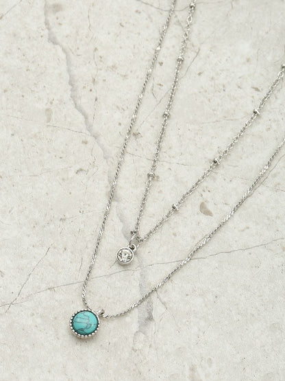 Women’s Silvertone Layered Necklace – 1-Piece Fashion Jewelry