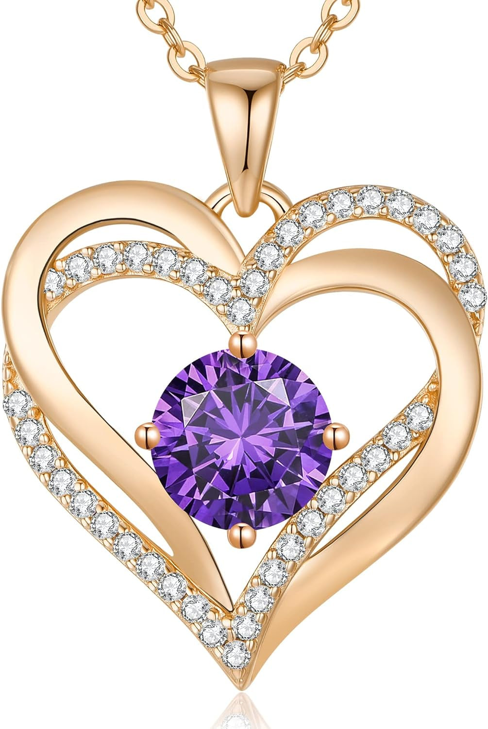 925 Sterling Silver Love Heart Birthstone Necklace for Women – Personalized Pendant Jewelry Gift for Wife, Mom, or Her – Birthday, Anniversary, or Mother’s Day