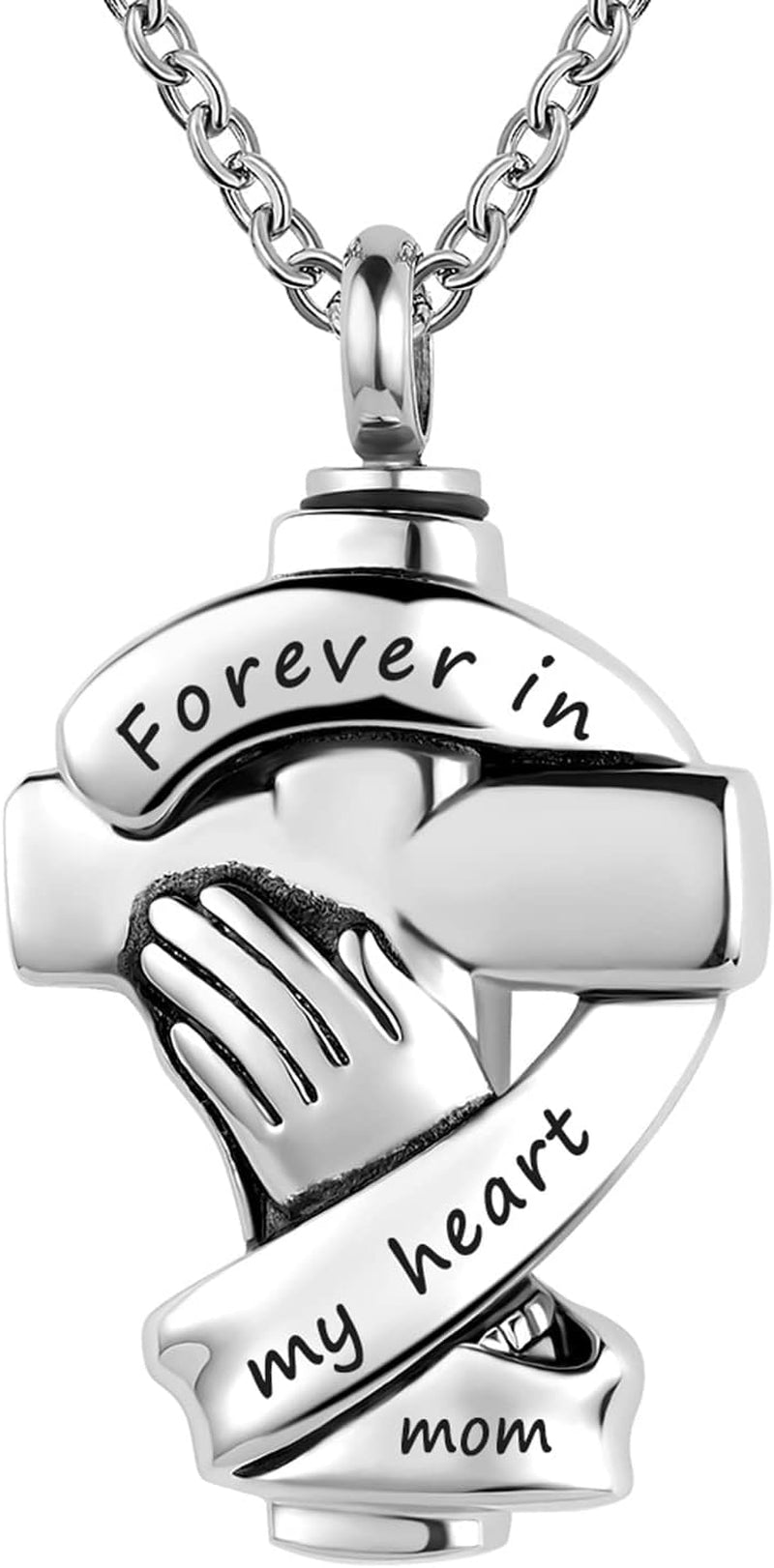 🙏 &quot;Forever in My Heart&quot; Praying Hands Urn Necklace – Memorial Ashes Keepsake Pendant