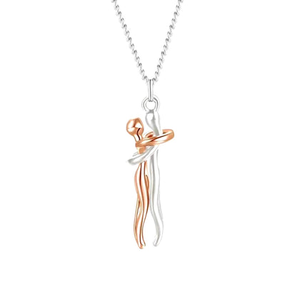 Embrace Forever Necklace – Adjustable Hugging Couple Pendant for Lovers, Romantic Gift for Him or Her