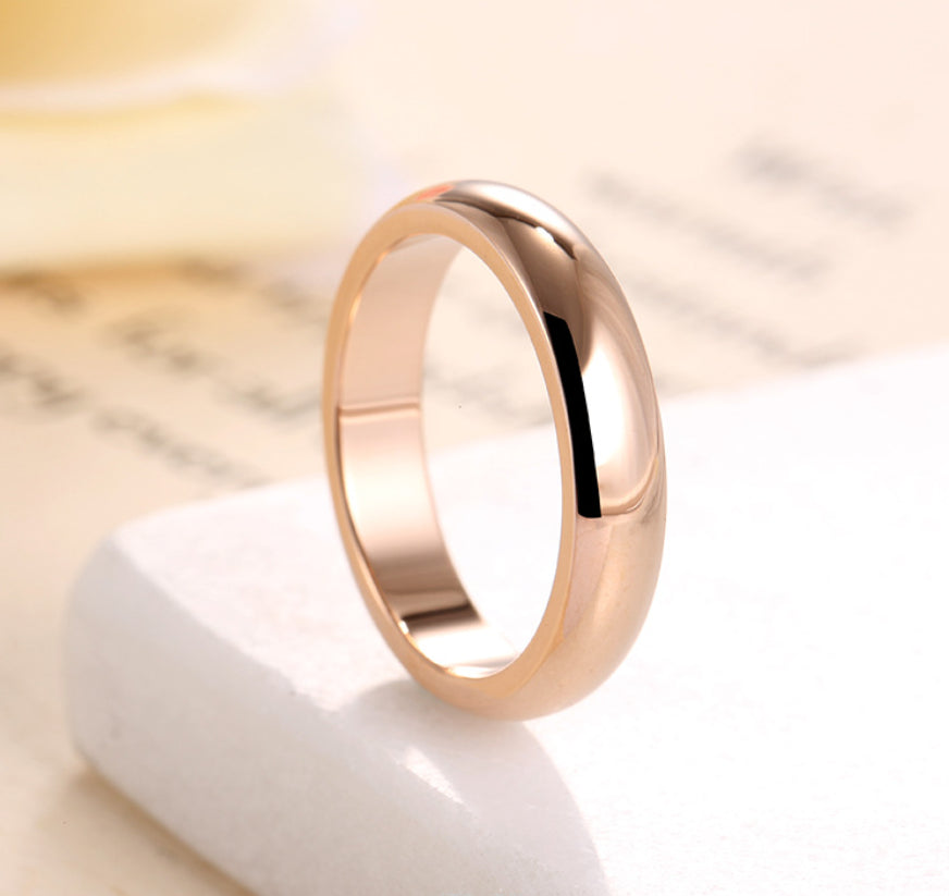 4MM Silver/Gold Plated Stainless Steel Wedding Band Ring – Unisex Sizes 3-13