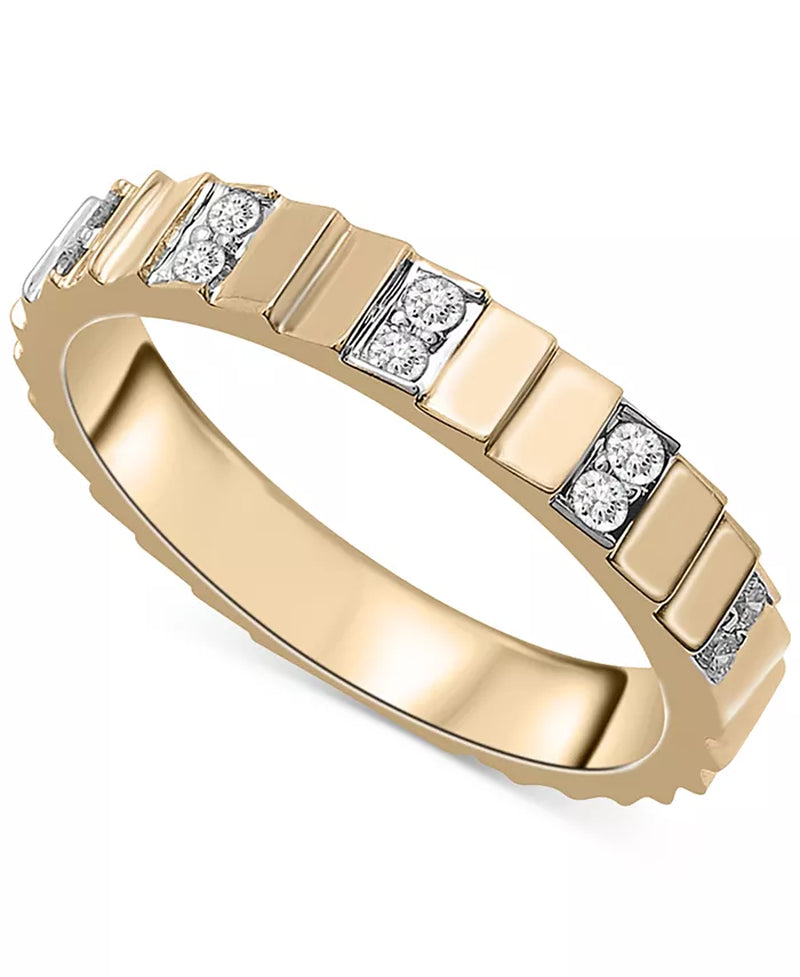Diamond Textured Band Ring – 1/6 Ct. T.W., Gold Vermeil, Created for Macy’s