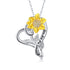 You Are My Sunshine Sunflower Necklace – 925 Sterling Silver Heart Pendant for Women, Mom, Daughter, Wife | Birthday Gift Jewelry