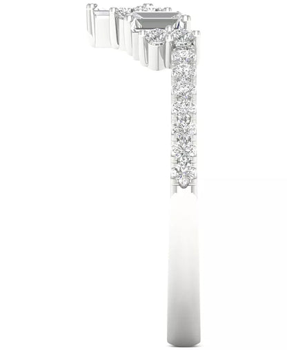 Diamond Baguette &amp; Round Band in 14K White Gold (1/3 Ct. T.W.)