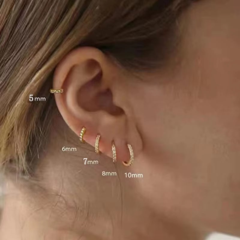 Lumière Mini Crystal Hoop Earrings – Sleek Shine with Subtle Sparkle, Elegant Everyday Jewelry