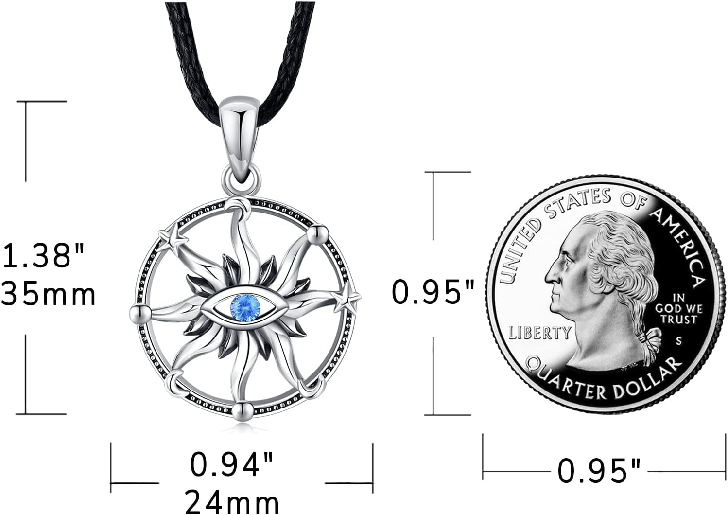 Viking Valknut Necklace for Men &amp; Women – 925 Sterling Silver Pendant with Runes &amp; Vegvisir Symbol