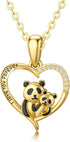 14K Solid Gold Panda Pendant Necklace for Women – Yellow Gold Jewelry Gift for Her