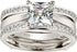 Princess Bridal Ring Set for Women – CZ Wedding Band Guard Enhancer – 925 Sterling Silver, Sizes 4-13
