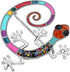 Cute Floral Enamel Gecko Lizard Brooch Pin – 6 Colorful Reptile Animal Jewelry Gifts