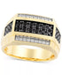 💎 Men’s Black & White Diamond Square Cluster Ring (1 Ct. T.W.) in 10K Gold