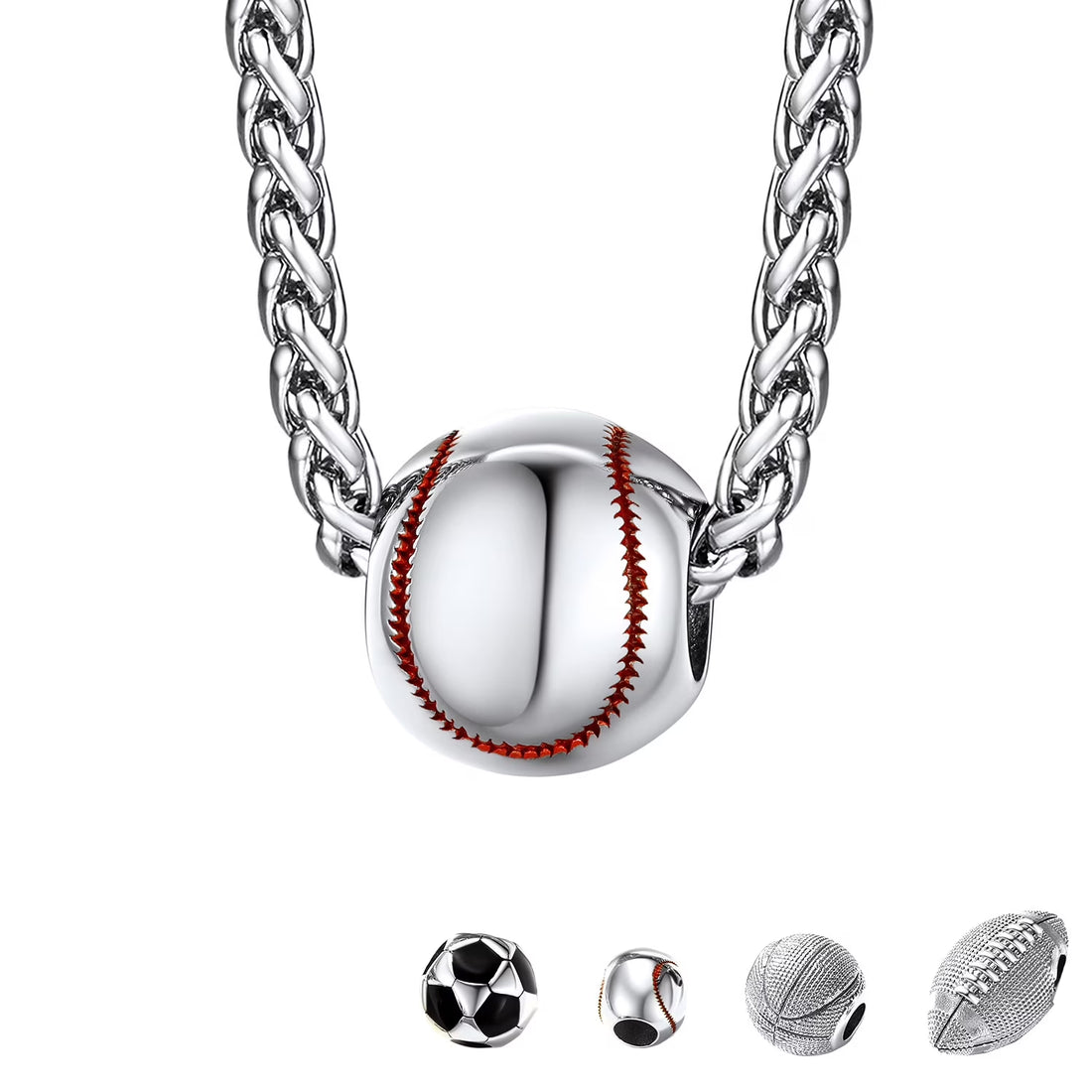 Baseball Necklace – 3D Ball Pendant Necklace for Men | Stainless Steel Sports Jewelry for Fans &amp; Players | Gift for Baseball Lovers