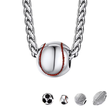 Baseball Necklace – 3D Ball Pendant Necklace for Men | Stainless Steel Sports Jewelry for Fans &amp; Players | Gift for Baseball Lovers