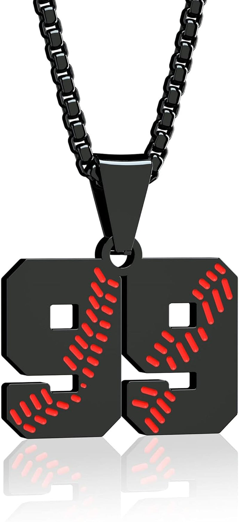 Inspiration Baseball Necklace – Stainless Steel Chain with Number Pendant, Gift for Boys &amp; Girls
