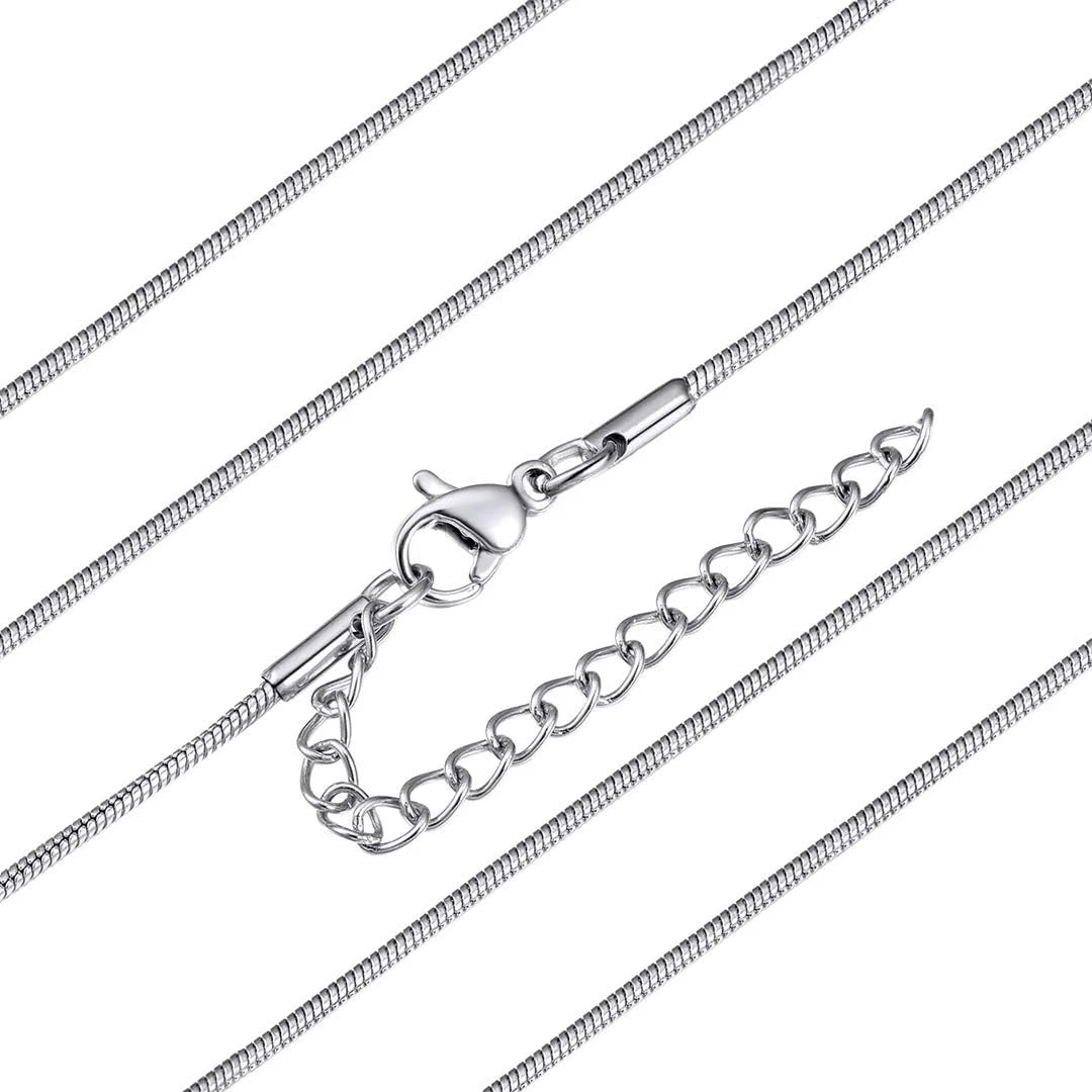 1.0mm Thin Stainless Steel Snake Chain Necklace – Silver Tone, Lobster Clasp, 18&quot;–30&quot; Unisex Jewelry Gift for Men &amp; Women