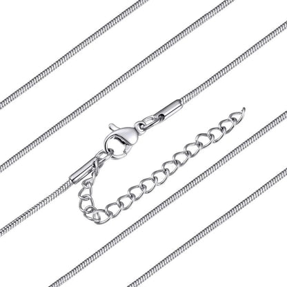 1.0mm Thin Stainless Steel Snake Chain Necklace – Silver Tone, Lobster Clasp, 18&quot;–30&quot; Unisex Jewelry Gift for Men &amp; Women