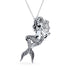 Nautical Sea Siren Mermaid Pendant Necklace – Oxidized Sterling Silver