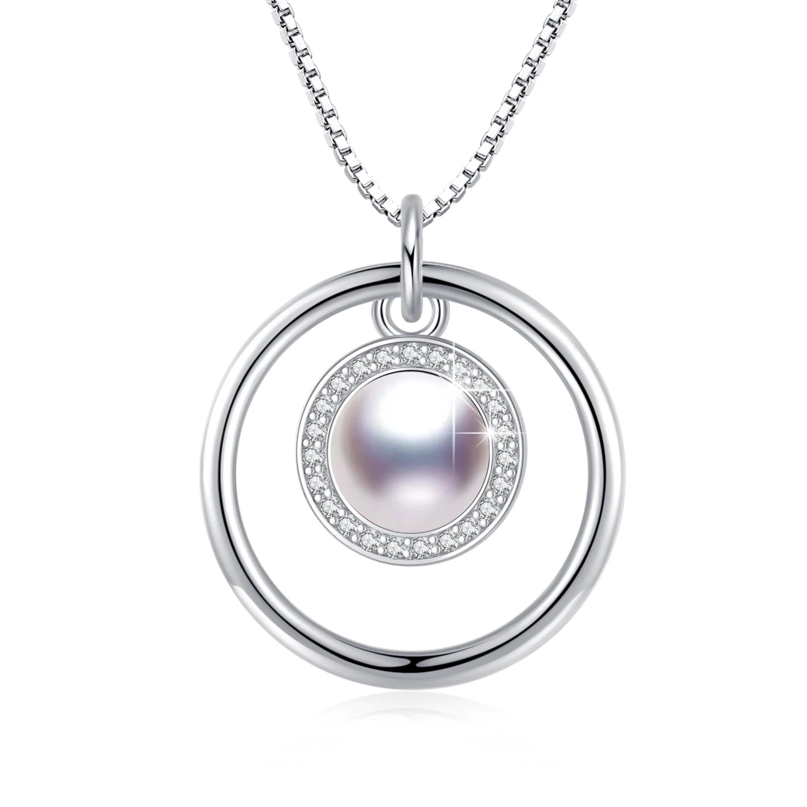 Pearl Necklace for Women – 925 Sterling Silver Pendant Necklace, Elegant Jewelry Gift for Mom, Daughter, Niece – Birthday or Christmas Present