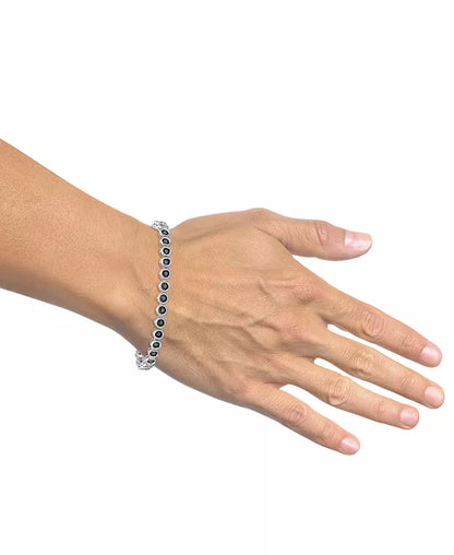 Men’s Black Diamond Tennis Bracelet – 3-1/2 Ct. T.W., Sterling Silver