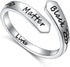 Inspirational Adjustable Ring for Women – 925 Sterling Silver Spiral Wrap "I Am Enough / Keep Going" Engraved Encouragement Jewelry