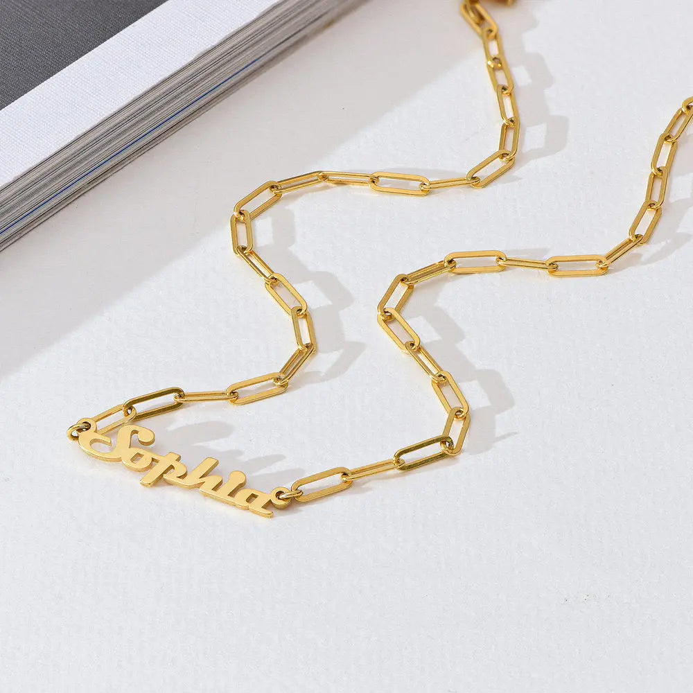 Full Silver Vintage Name Necklace – Personalized 925 Sterling Silver Nameplate in Elegant Fonts | Customizable Length &amp; Gift-Ready