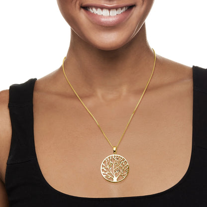 Italian 18Kt Gold over Sterling Cut-Out Tree of Life Pendant Necklace – Women’s Fine Jewelry